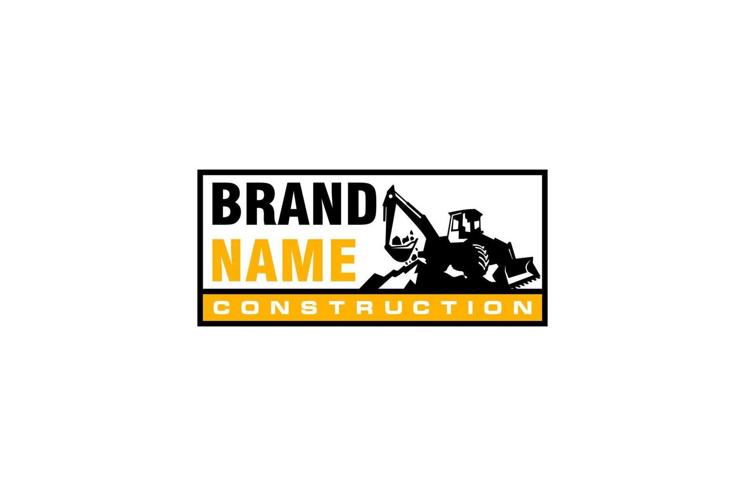 Backhoe logo template vector. Heavy equipment logo vector for construction company. Creative backhoe illustration for logo template.