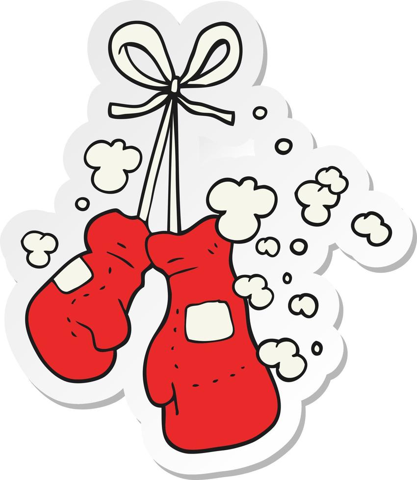 sticker of a cartoon boxing gloves vector