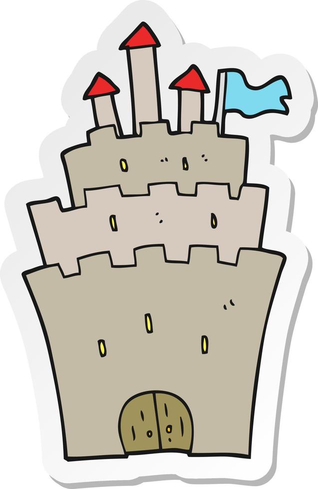 sticker of a cartoon castle vector