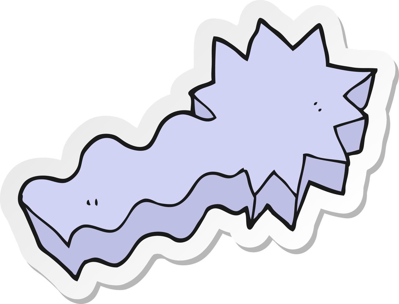 sticker of a cartoon shooting star vector