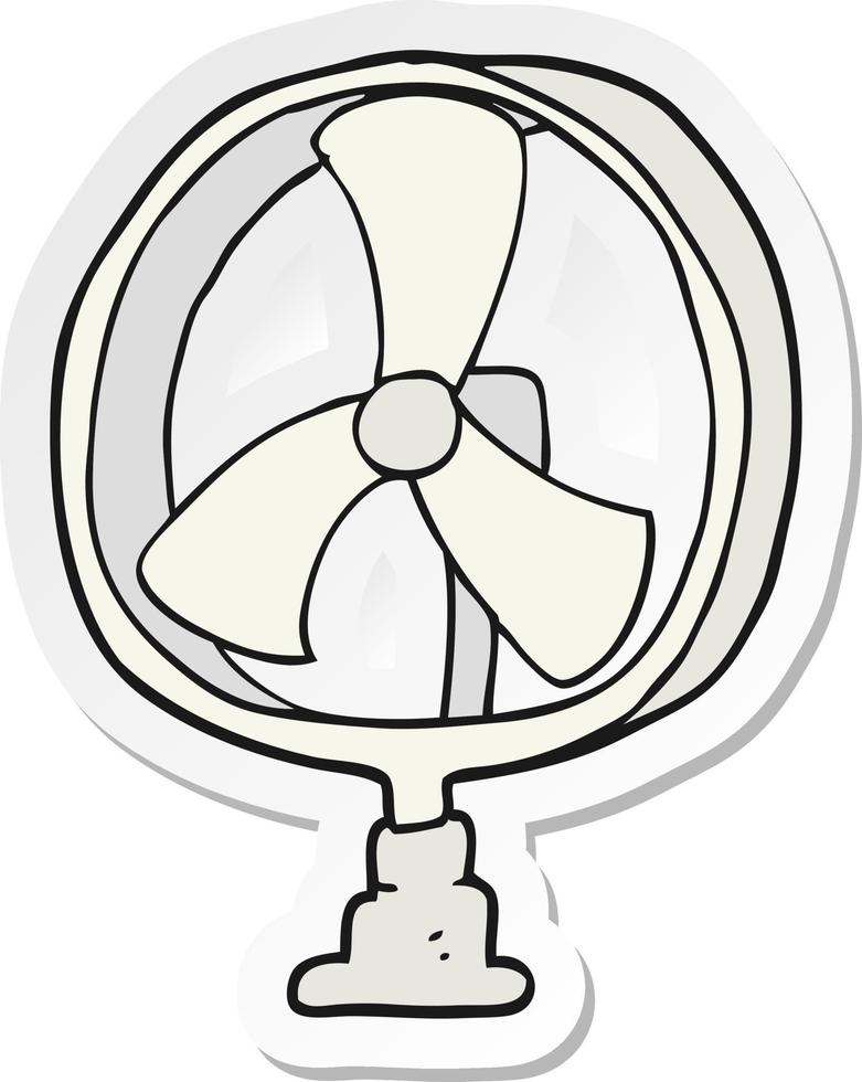 pegatina de un ventilador de escritorio de dibujos animados vector