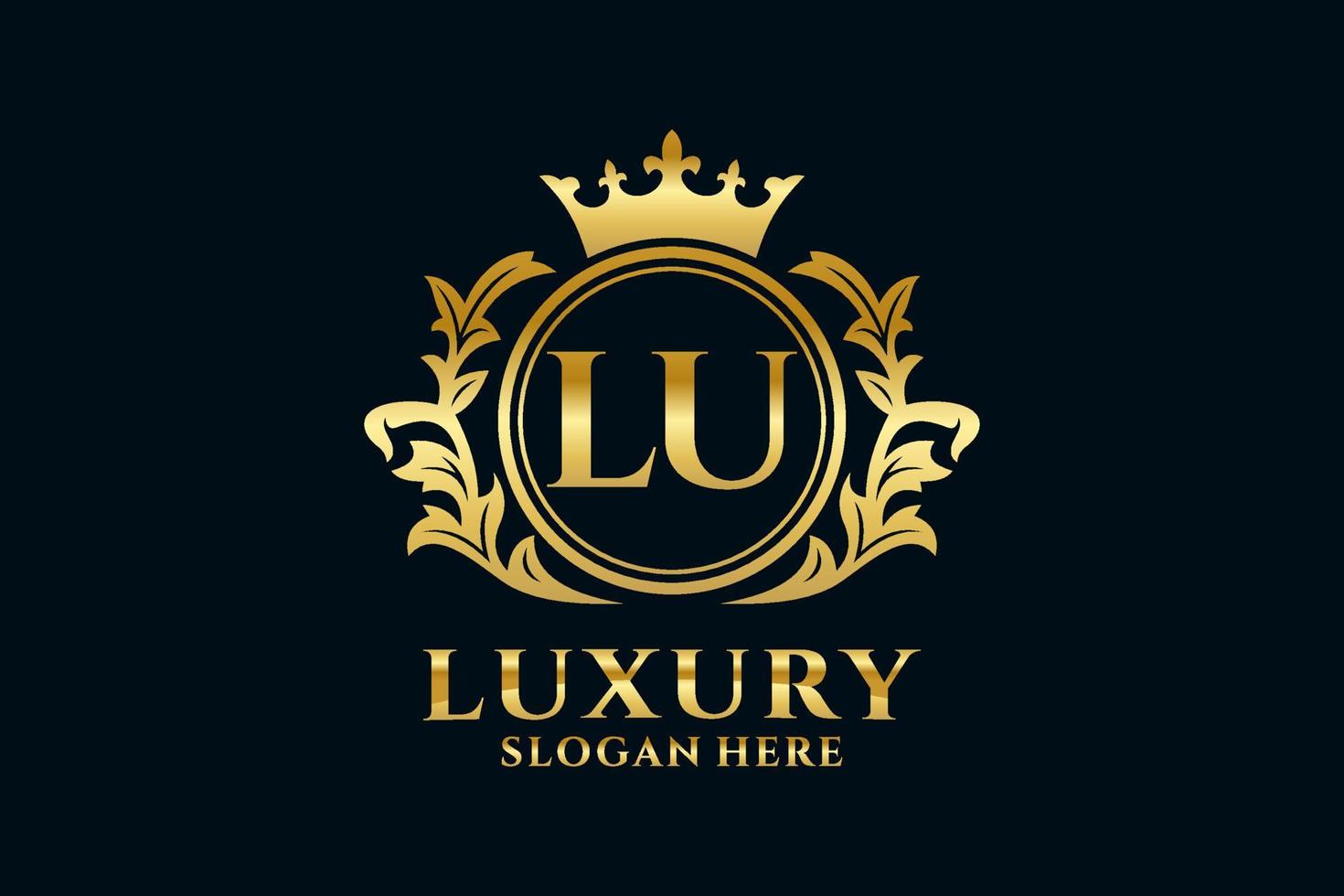 Initial LU Letter Royal Luxury Logo template in vector art for luxurious branding projects and other vector illustration.