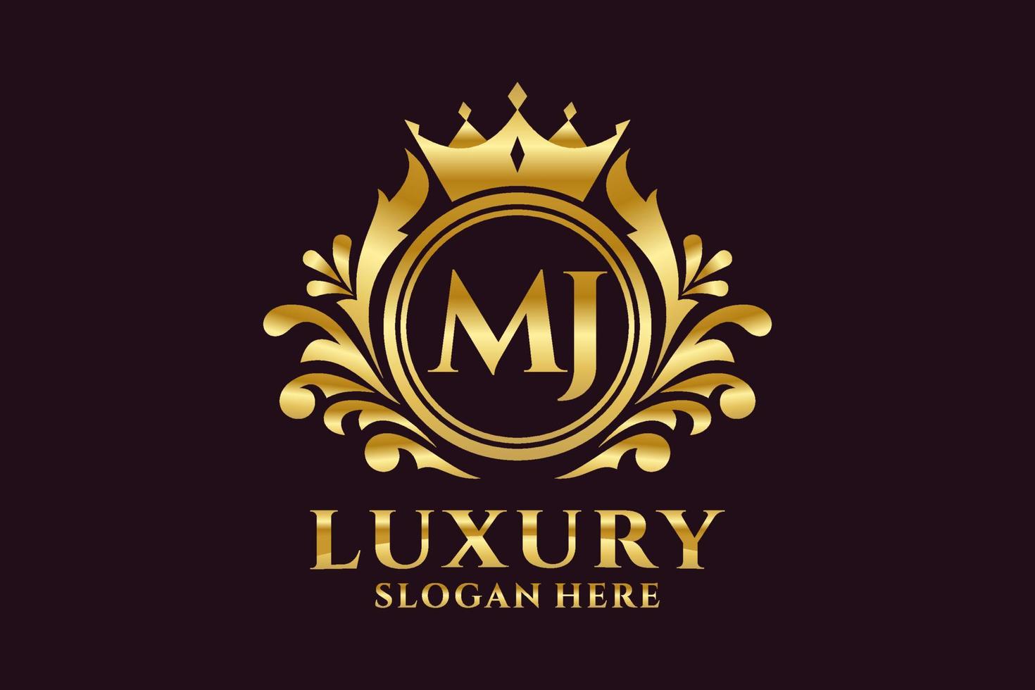 Initial MJ Letter Royal Luxury Logo template in vector art for luxurious branding projects and other vector illustration.