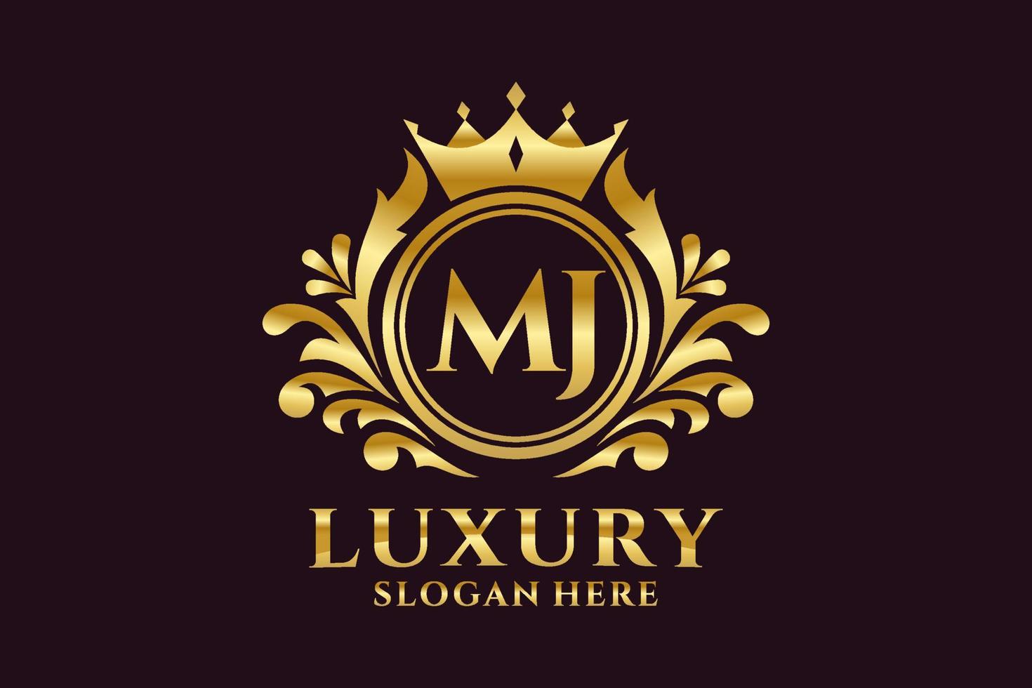 Initial MJ Letter Royal Luxury Logo template in vector art for luxurious branding projects and other vector illustration.