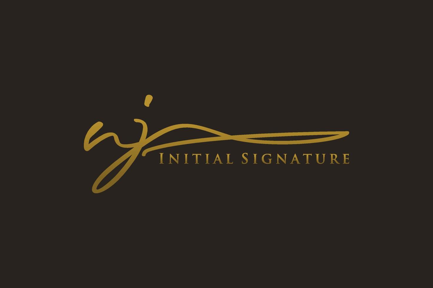 Initial NJ Letter Signature Logo Template elegant design logo. Hand drawn Calligraphy lettering Vector illustration.