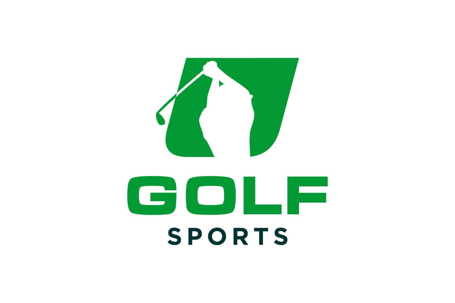 logotipo de icono de letra del alfabeto u para plantilla de vector de diseño de logotipo de golf, etiqueta vectorial de golf, logotipo de campeonato de golf, ilustración, icono creativo, concepto de diseño