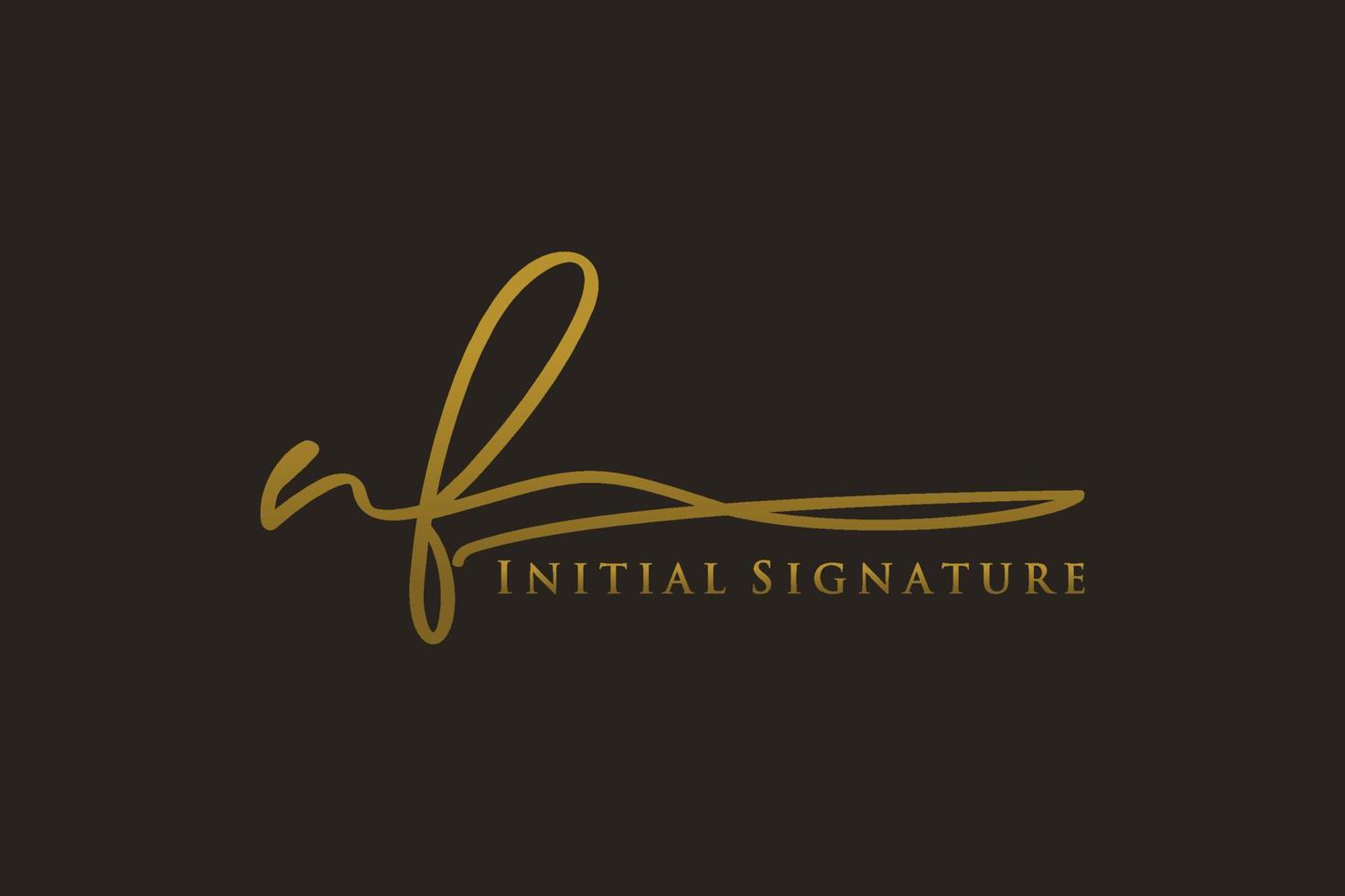 Initial NF Letter Signature Logo Template elegant design logo. Hand drawn Calligraphy lettering Vector illustration.