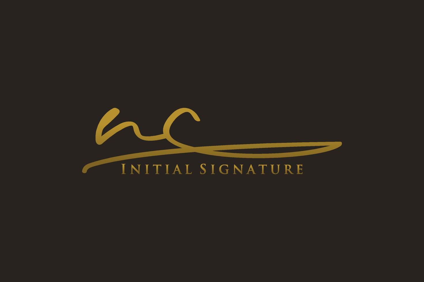 Initial NC Letter Signature Logo Template elegant design logo. Hand drawn Calligraphy lettering Vector illustration.