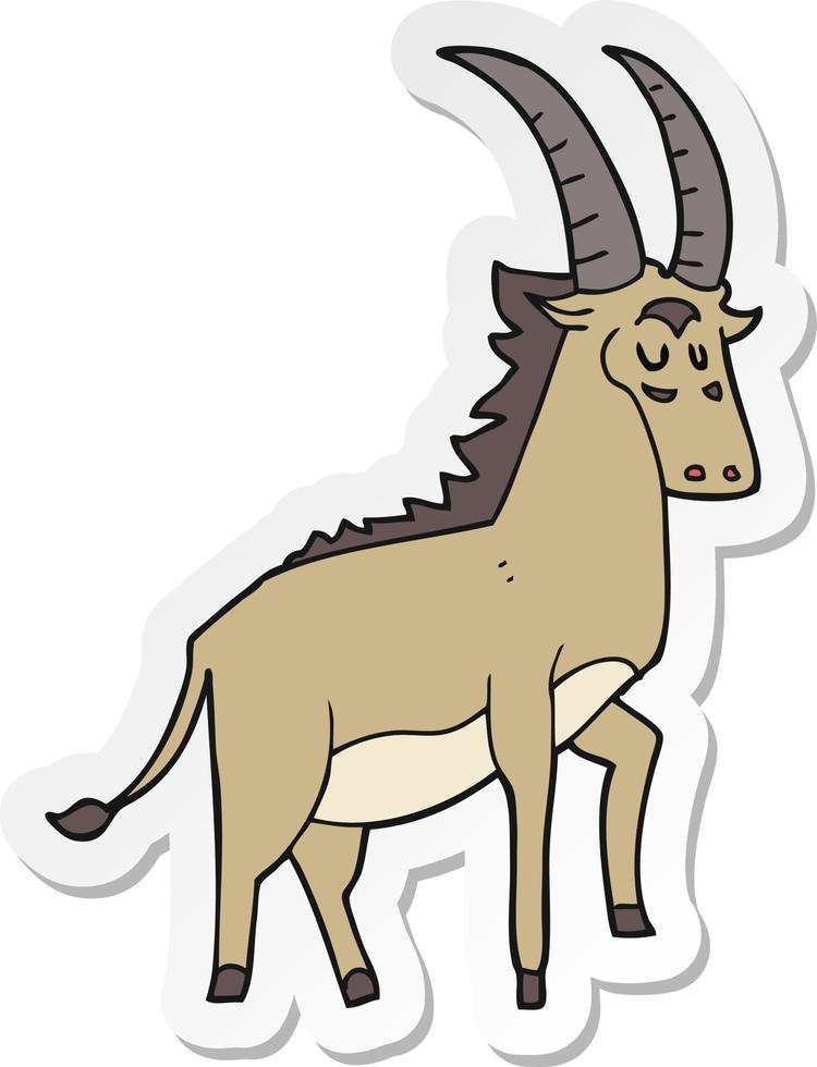 sticker of a cartoon antelope vector