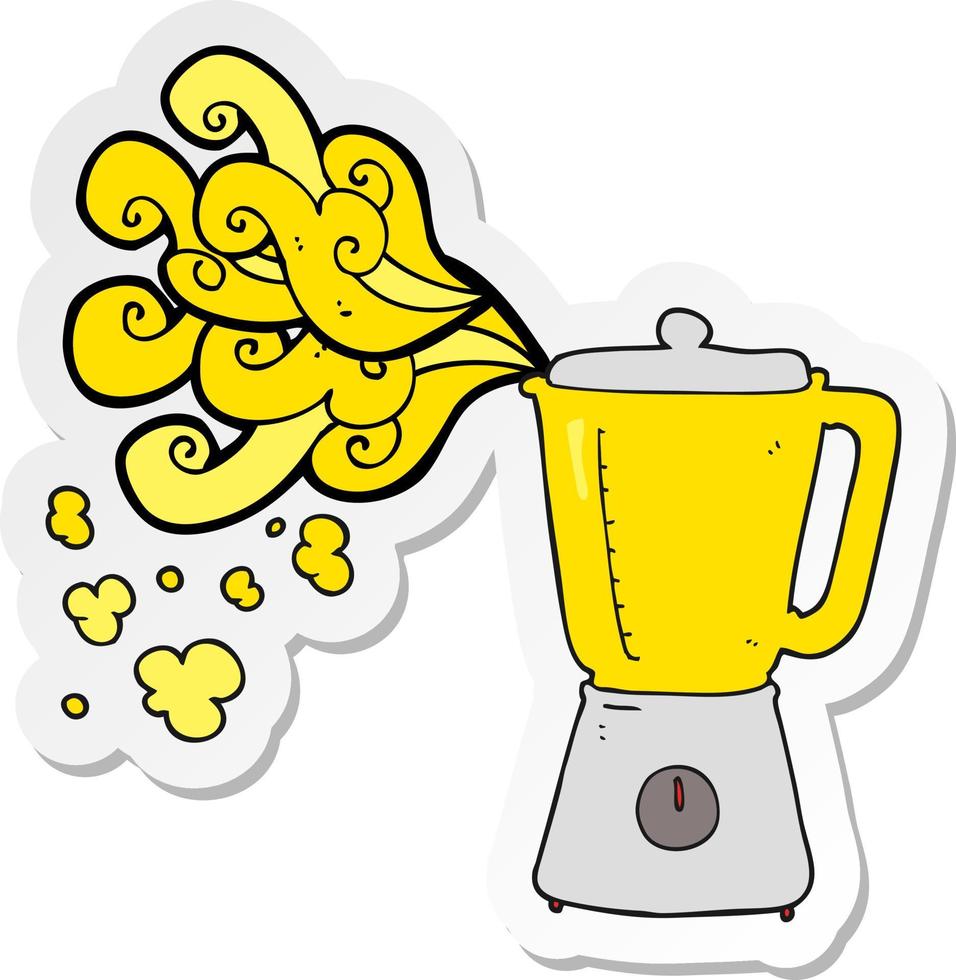 sticker of a cartoon blender going crazy vector