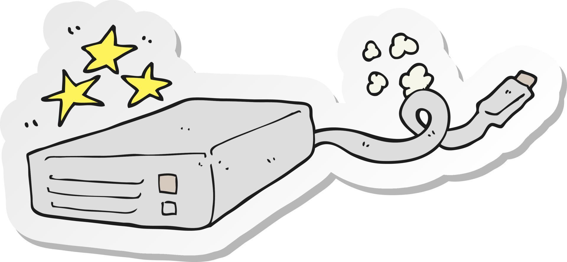 sticker of a cartoon computer hard drive vector