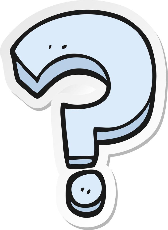 sticker of a cartoon question mark vector