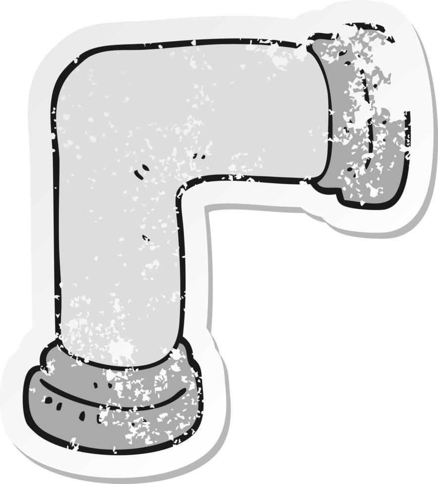 retro distressed sticker of a cartoon pipe vector