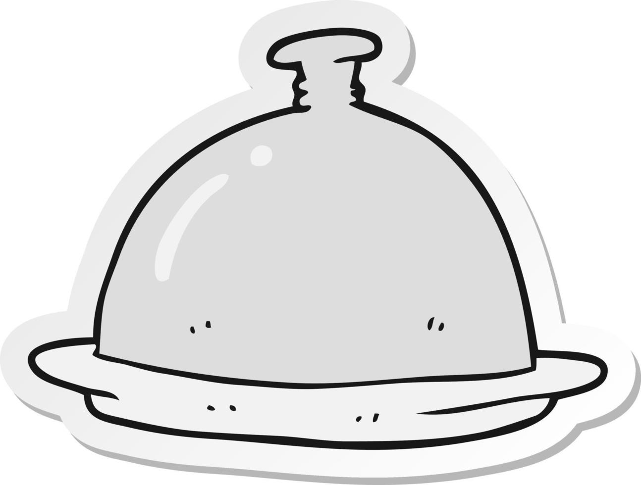 sticker of a cartoon dinner service vector