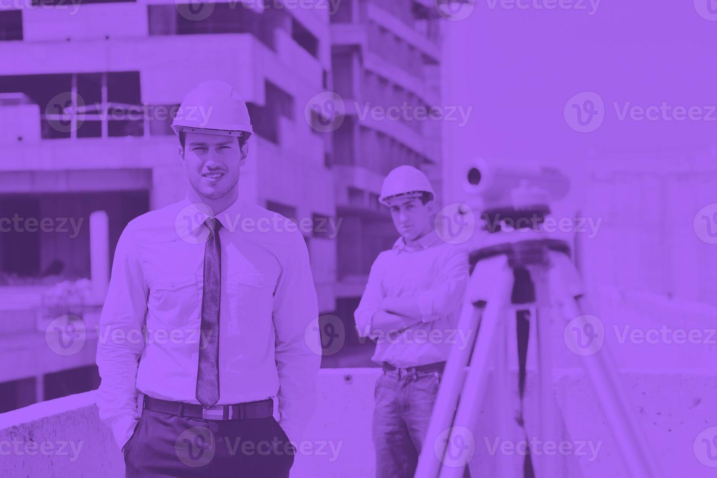 Team of architects on construciton site photo
