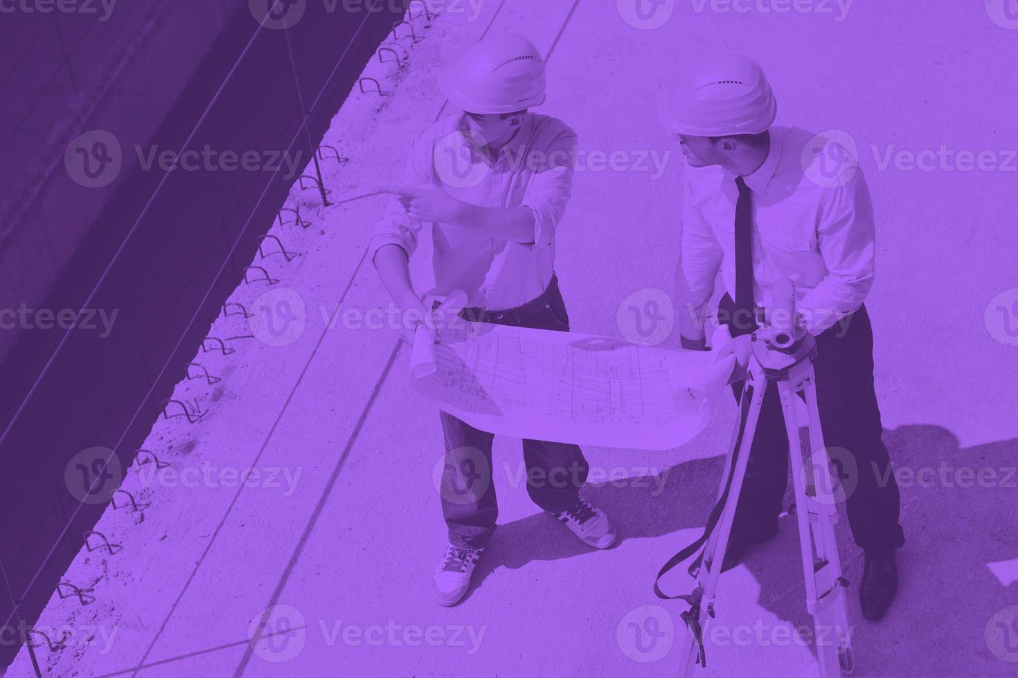 Team of architects on construciton site photo