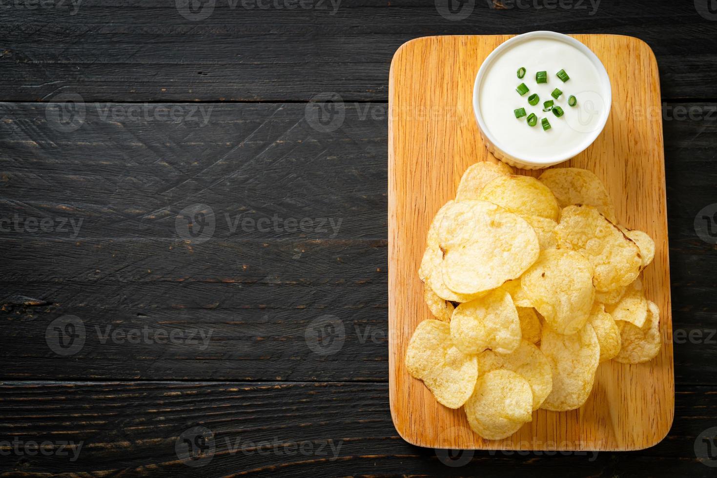 potato chips with sour cream photo