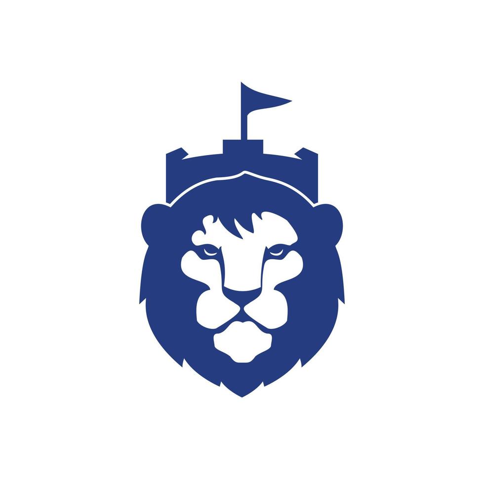 plantilla de diseño de logotipo de vector de fortaleza de león.