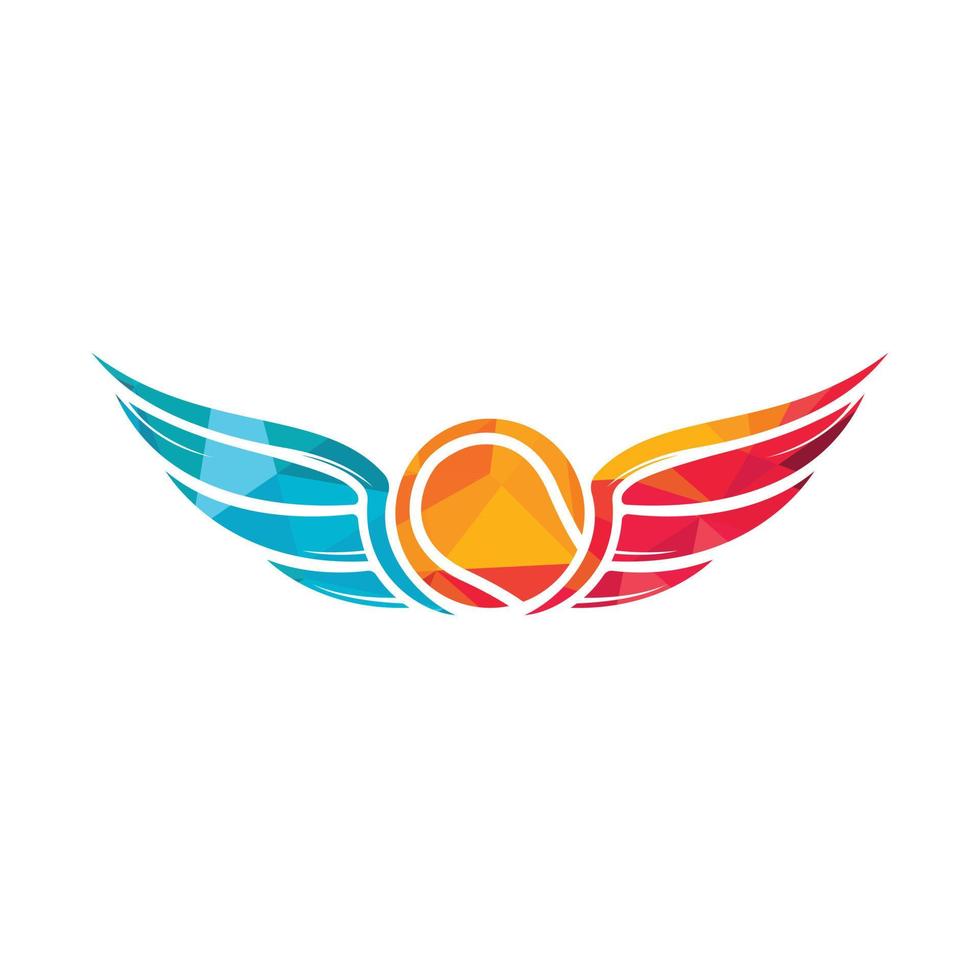 Tennis with Wing logo vector template.