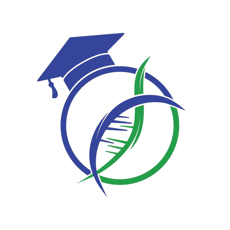 diseño del logotipo del vector de graduación de adn.