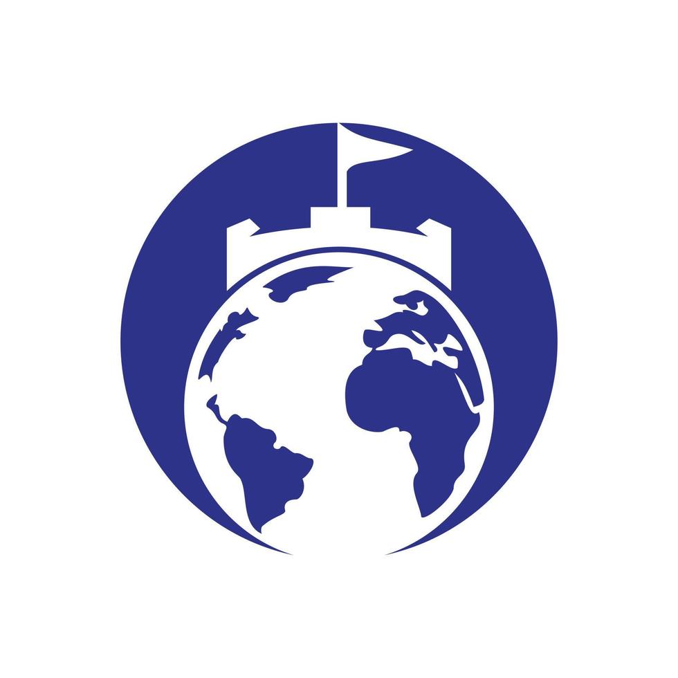 Castle globe vector logo design.