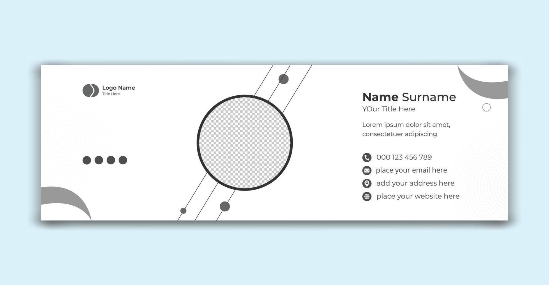 Email signature or personal cover banner design template vector