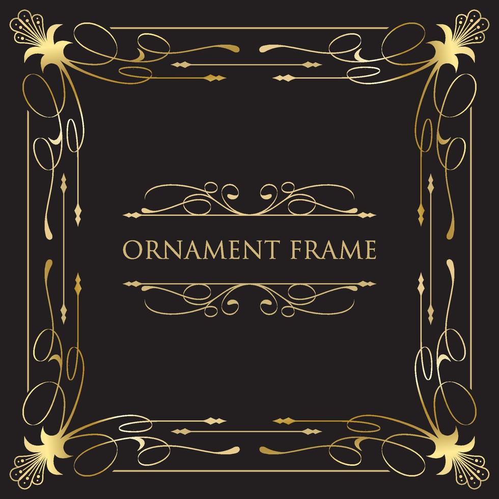 Gold border ornament frame vector illustration