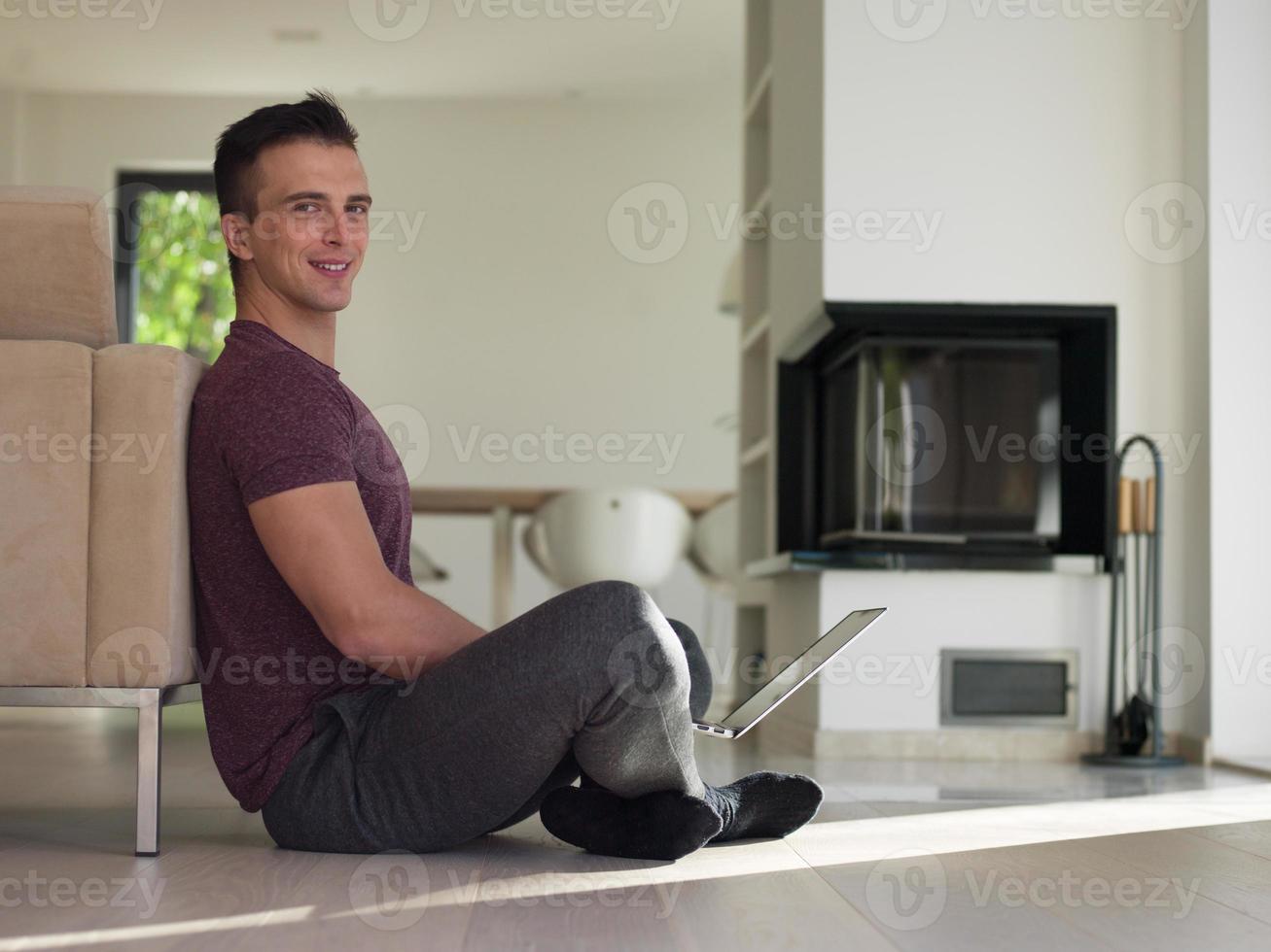 man enjoying relaxing lifestyle photo