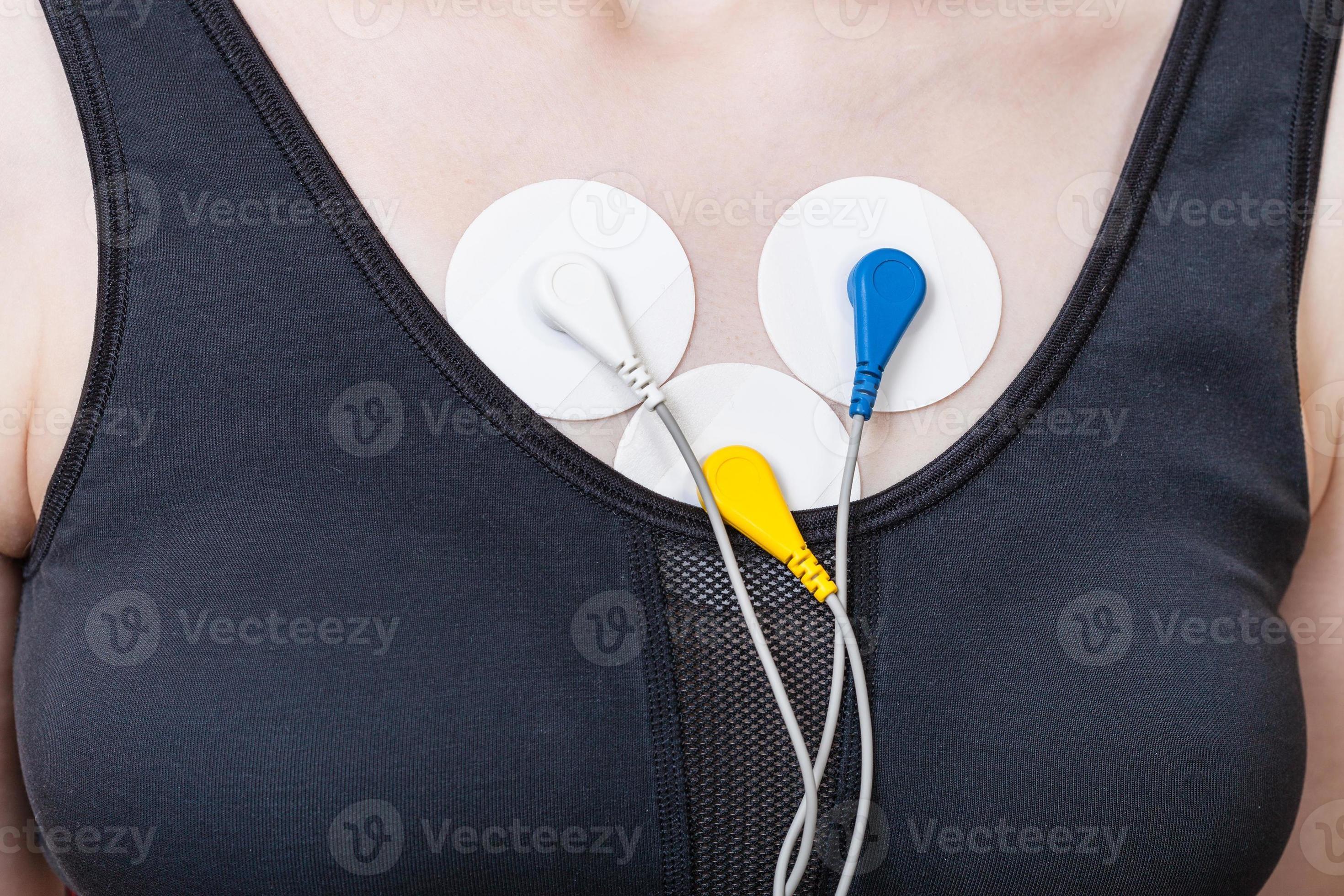 electrodes of Holter monitor are attached to chest 10782017 Stock Photo