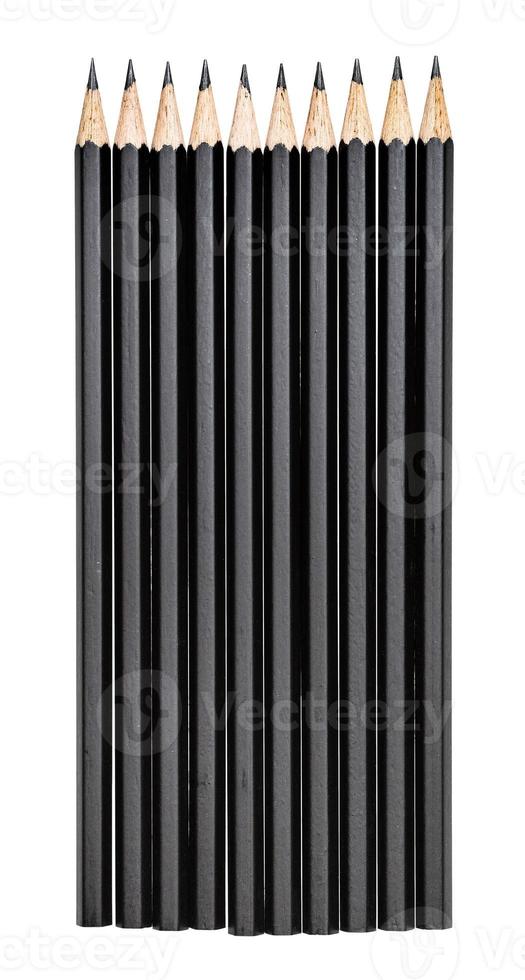 set of black graphite pencils isolated on white photo