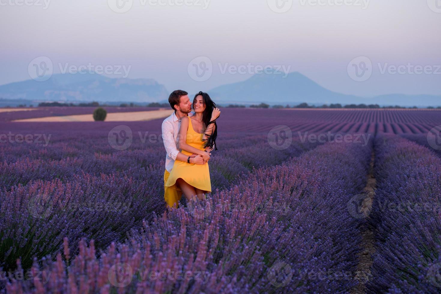 couple in lavender field photo