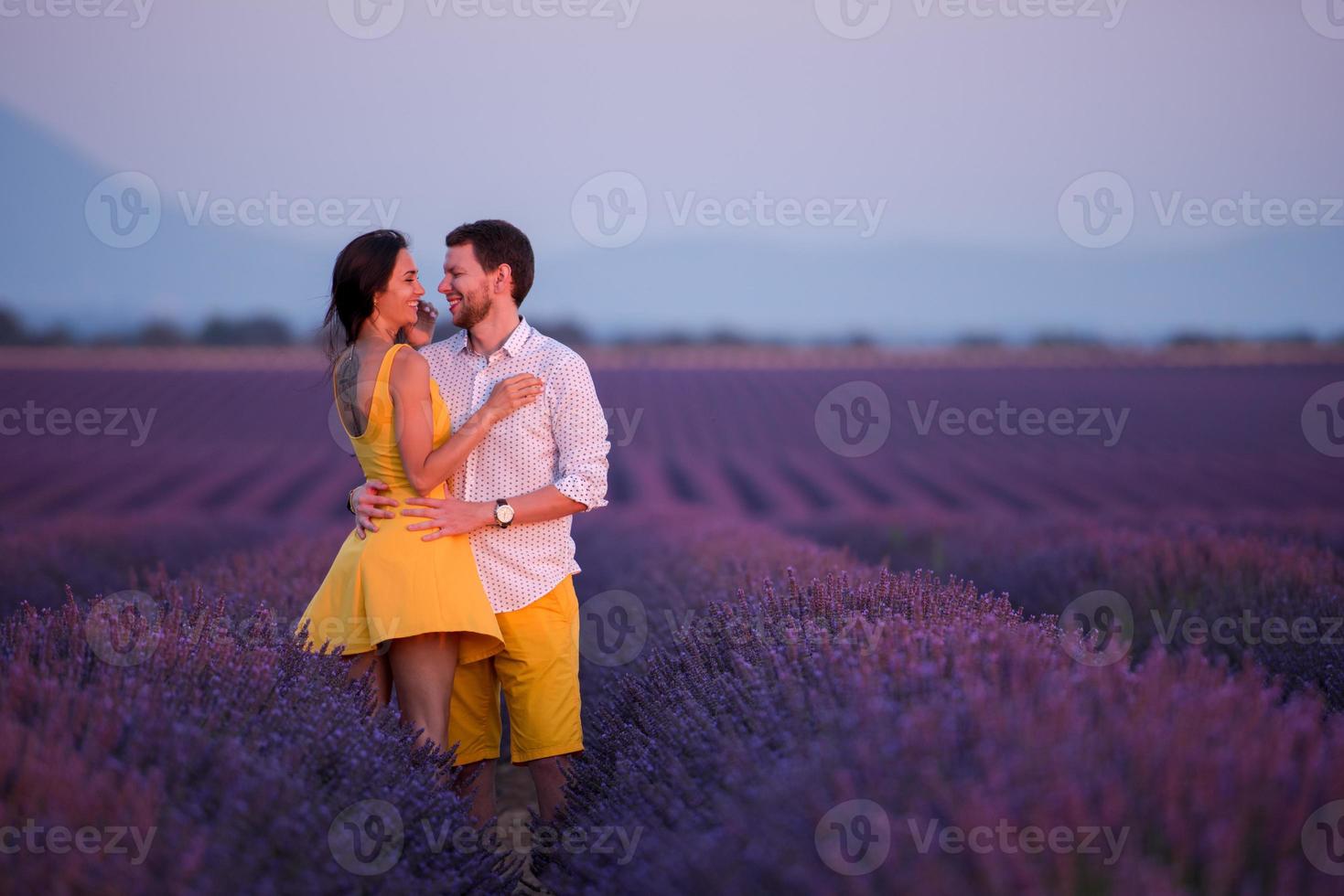 couple in lavender field photo