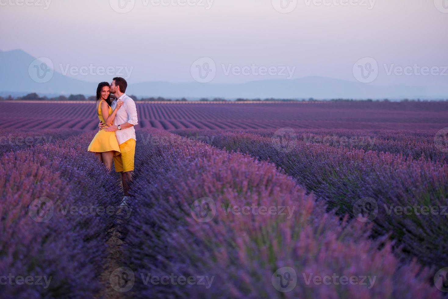 couple in lavender field photo