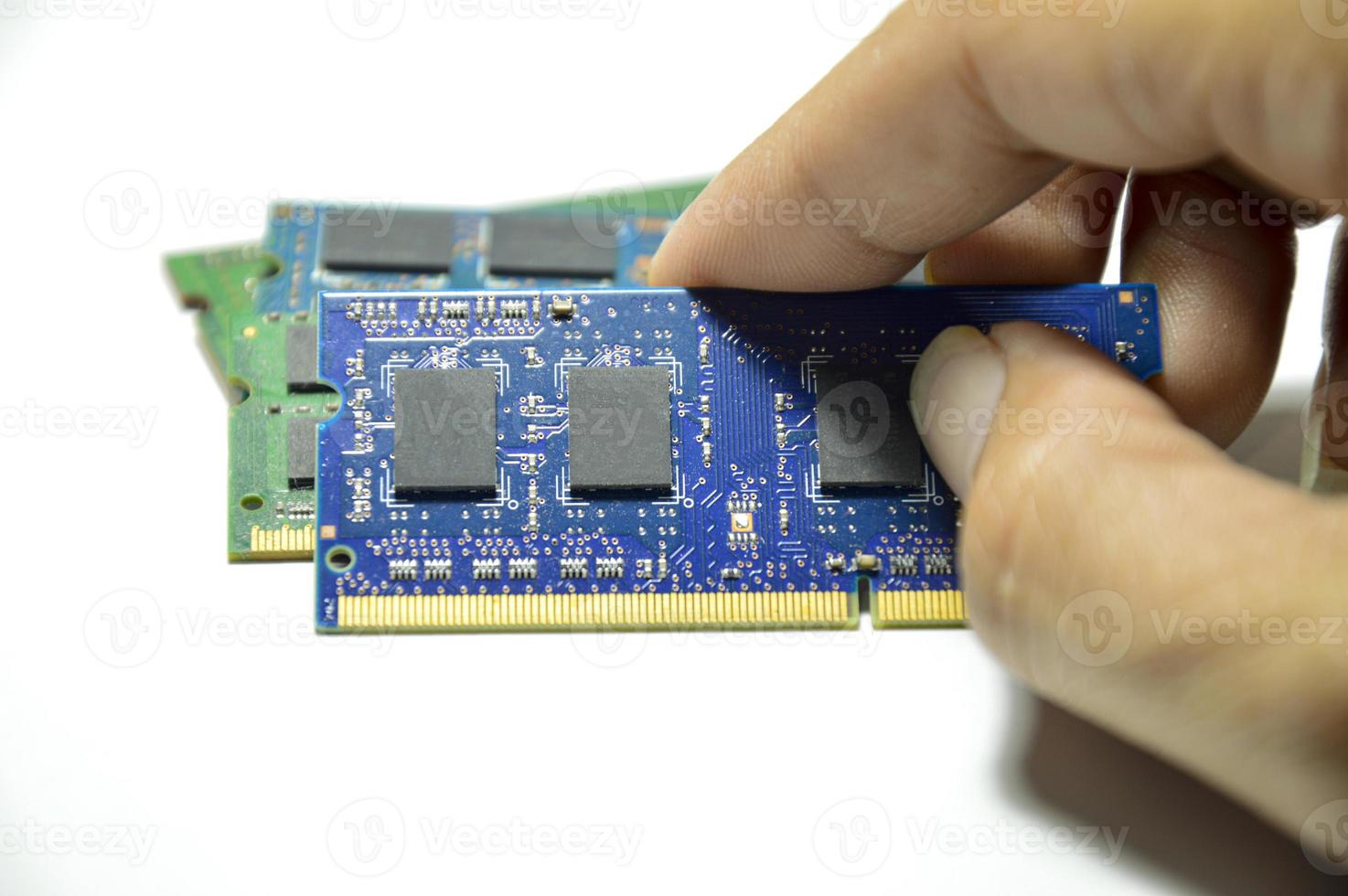 image of ram laptop on a white background There will be a lot of dust in the picture after use. photo