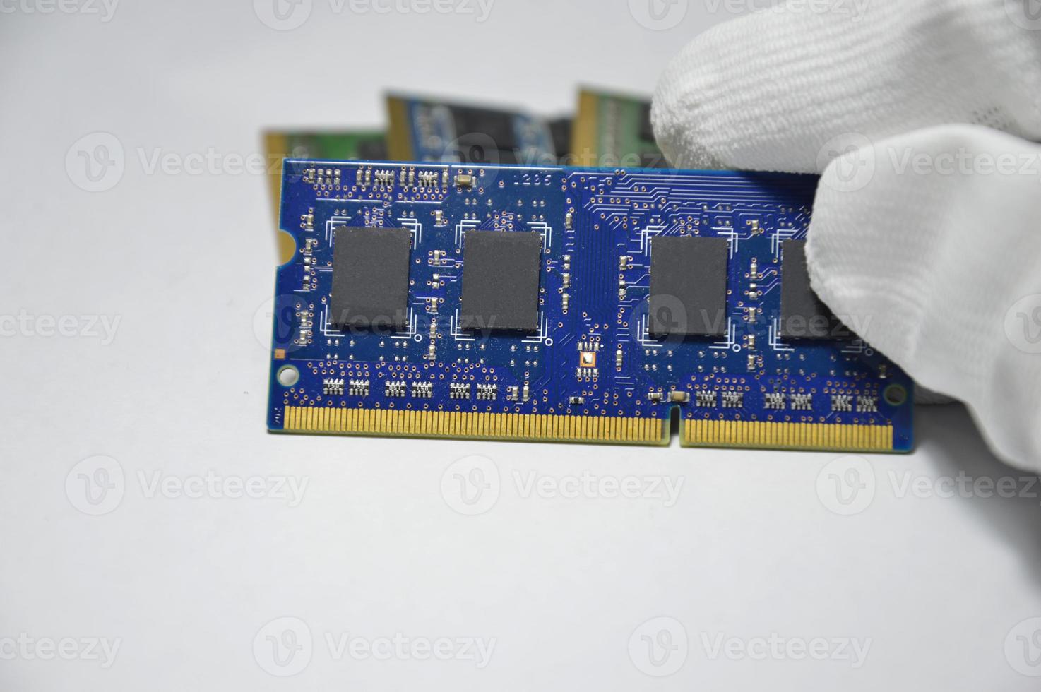 image of ram laptop on a white background There will be a lot of dust in the picture after use. photo