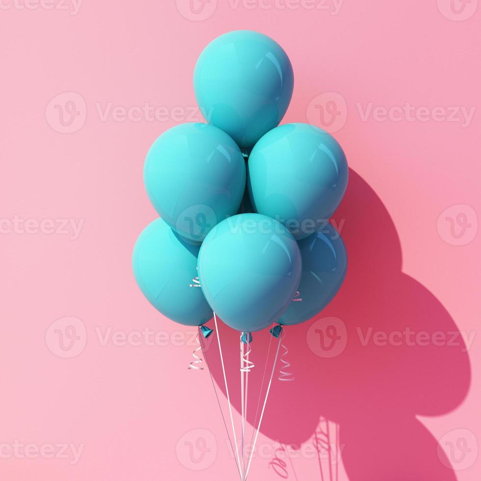 many balloon with object on background 3d rendering photo