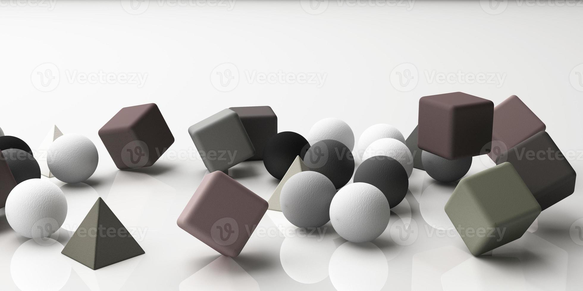 Set of colorful red,purple,pink,grey realistic geometric shape with fabric texture on white background. 3d rendering photo