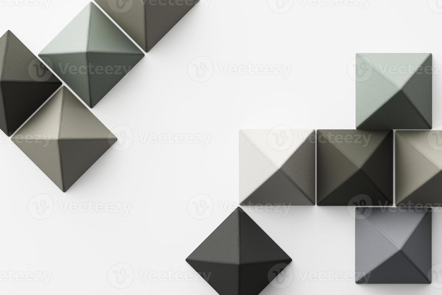 Set of colorful red,purple,pink,grey realistic geometric shape with fabric texture on white background. 3d rendering photo