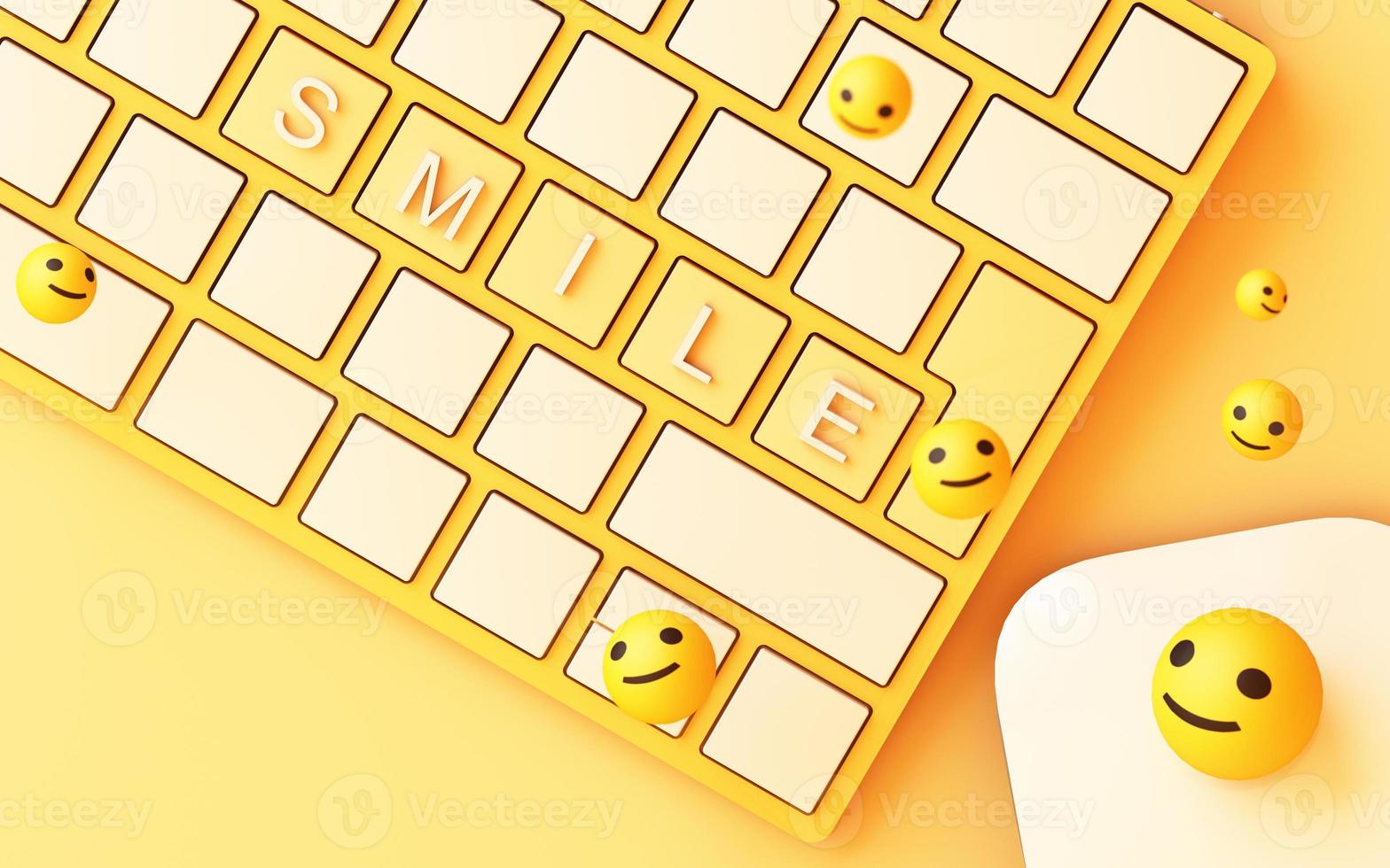 Computer keyboard with sale text on background 3d rendering photo