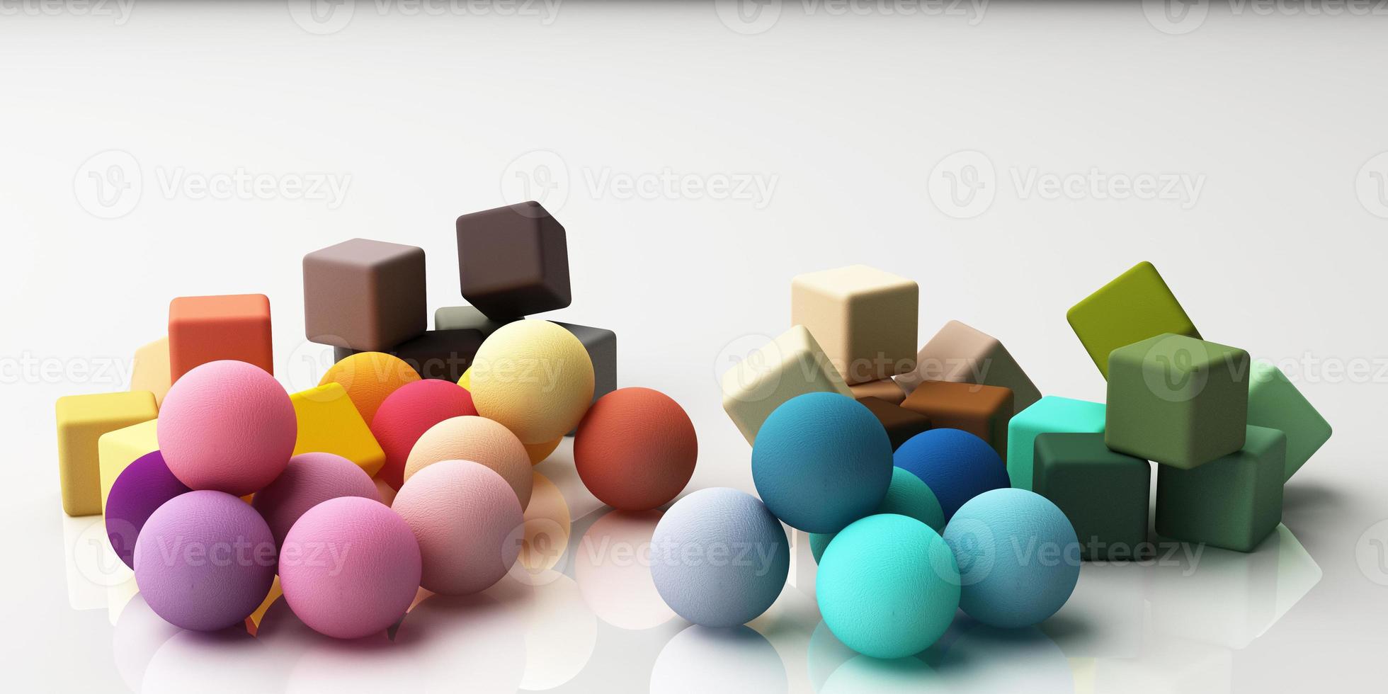 Set of colorful red,purple,pink,grey realistic geometric shape with fabric texture on white background. 3d rendering photo