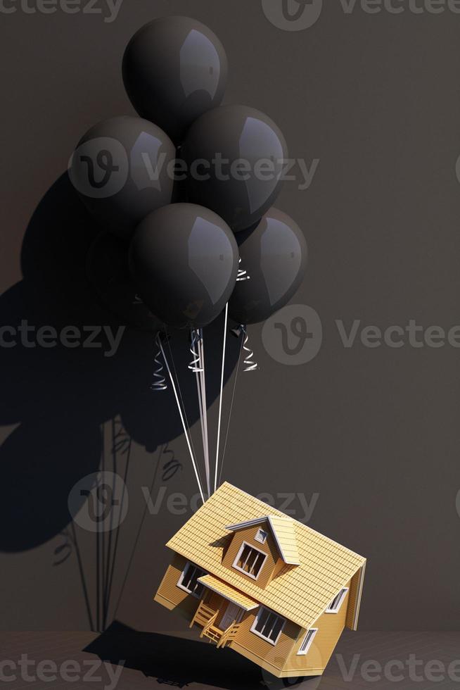 many balloon with object on background 3d rendering photo
