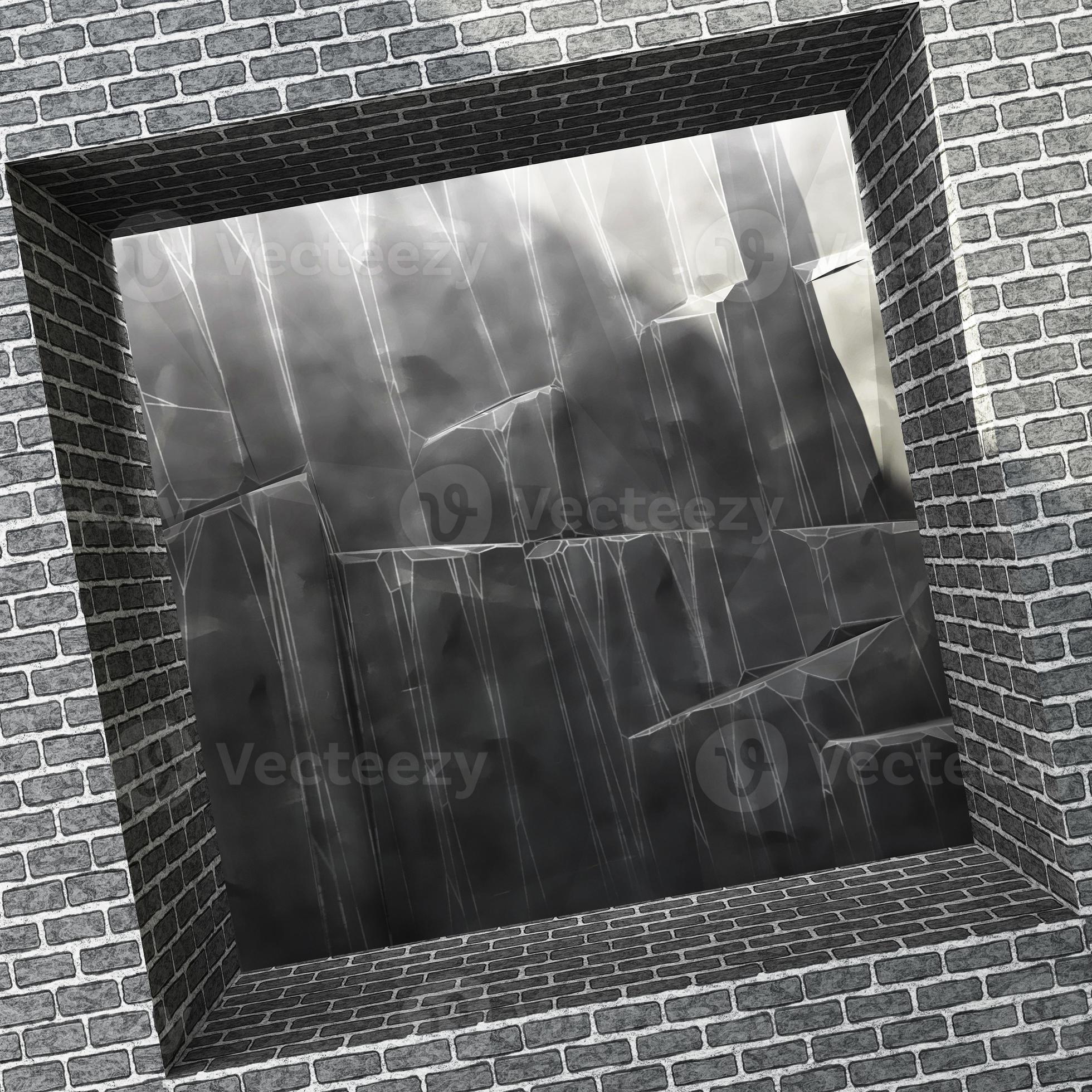 Antique steel square frame with sunlight on background. This empty