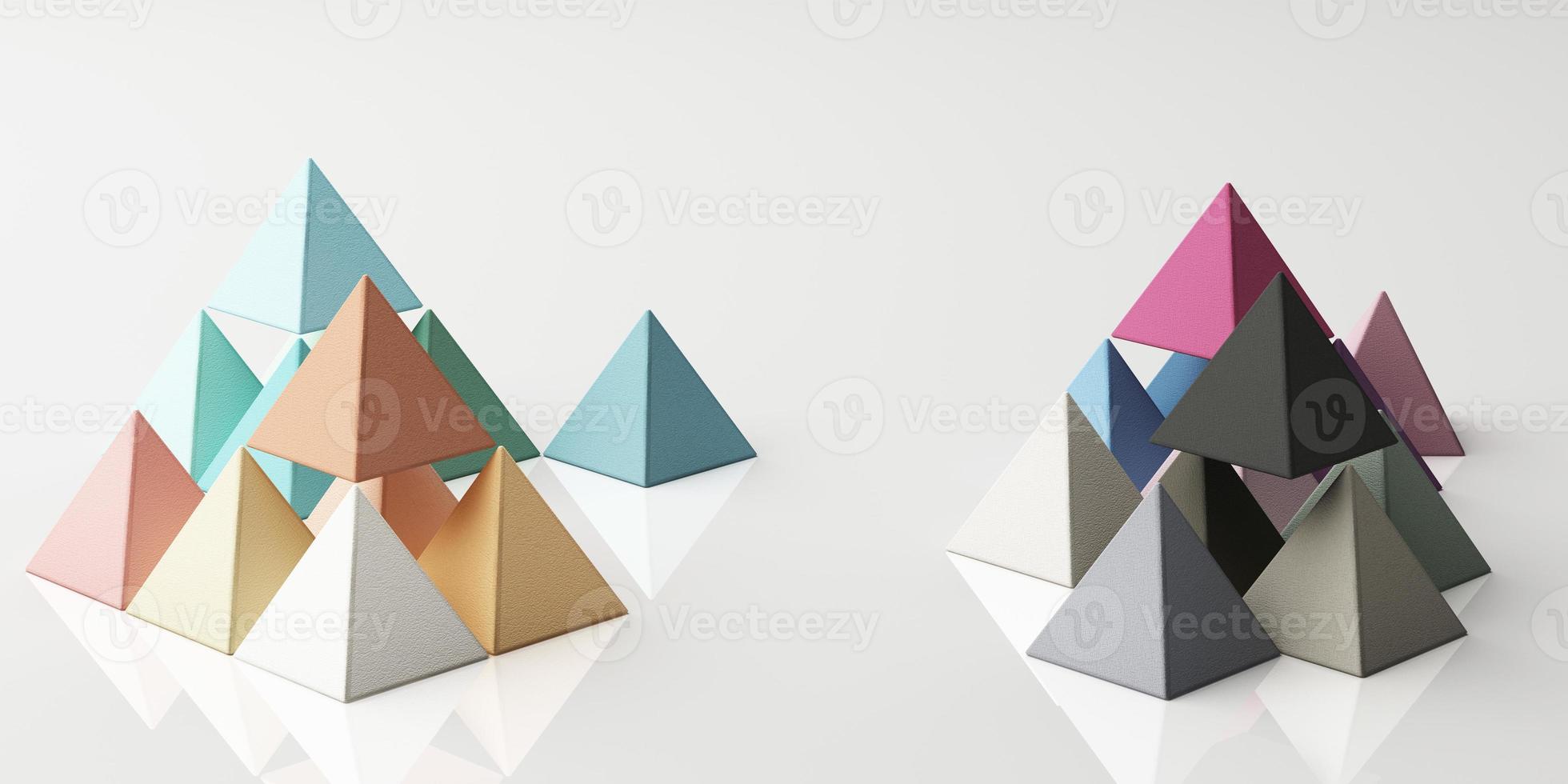 Set of colorful red,purple,pink,grey realistic geometric shape with fabric texture on white background. 3d rendering photo
