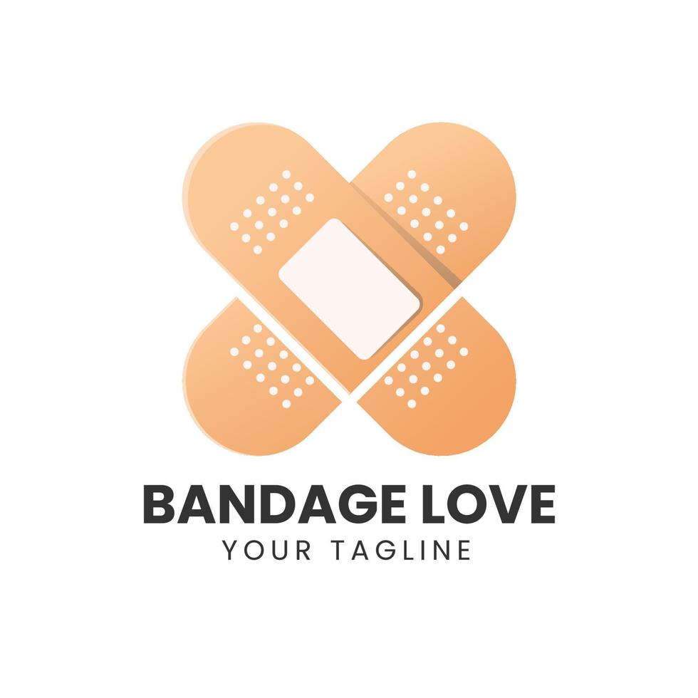 bandage with love icon logo design vector