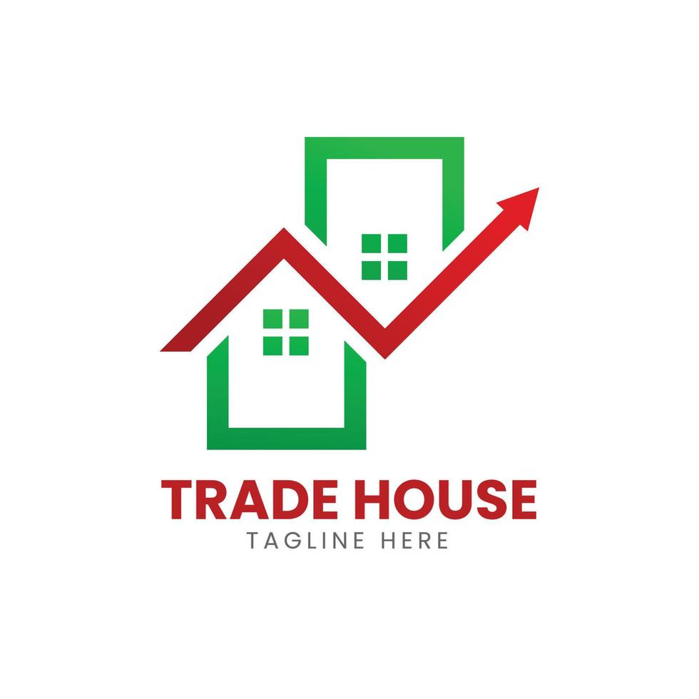 trade with house logo design vector