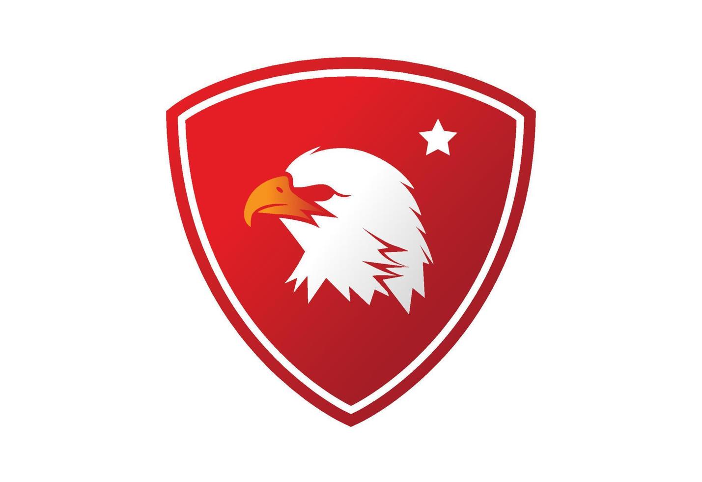 águila estrella con logo de escudo vector