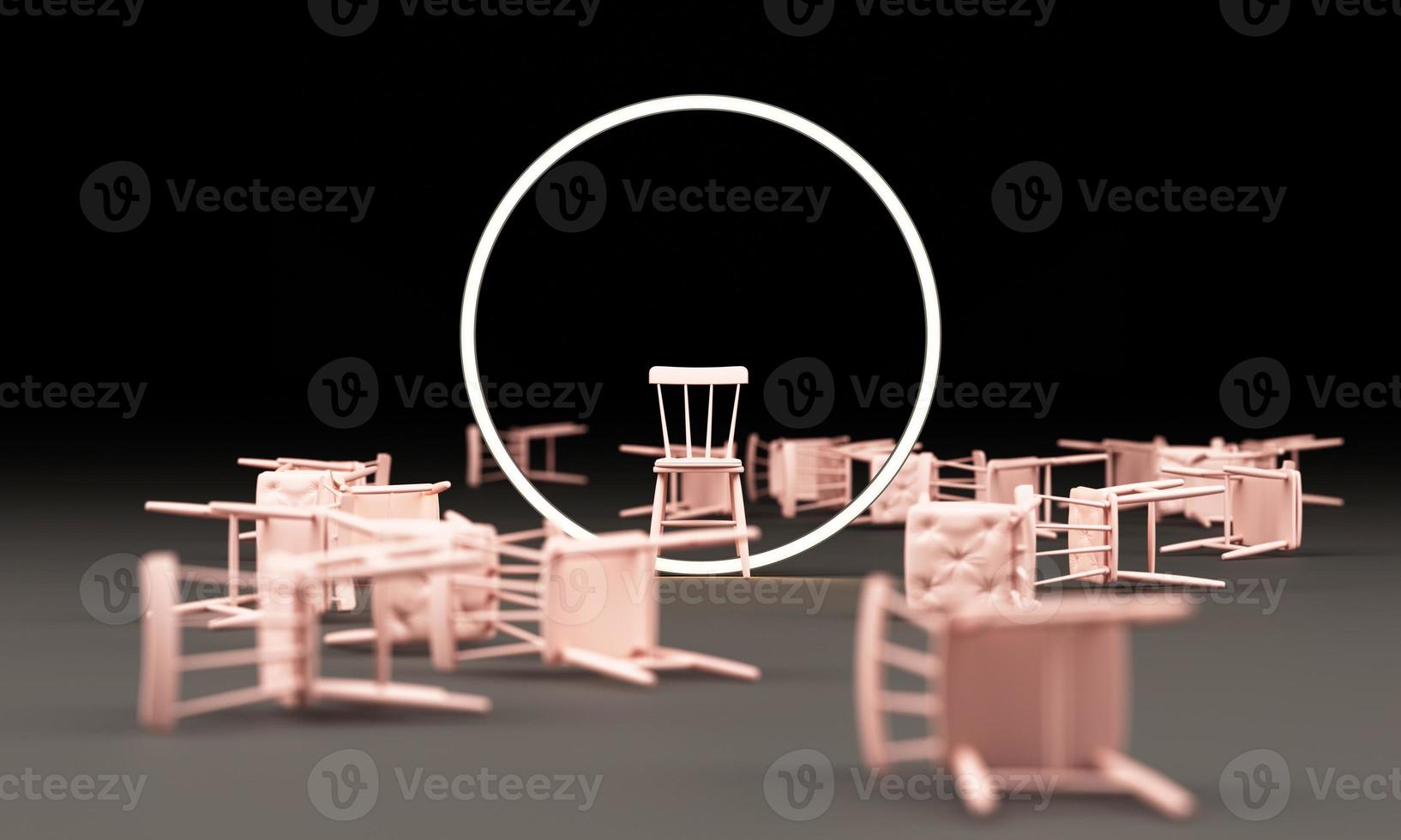 furniture render on background 3d rendering photo