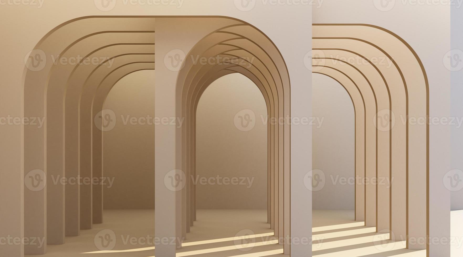 3d rendering arc rhythm in pastel color tone photo