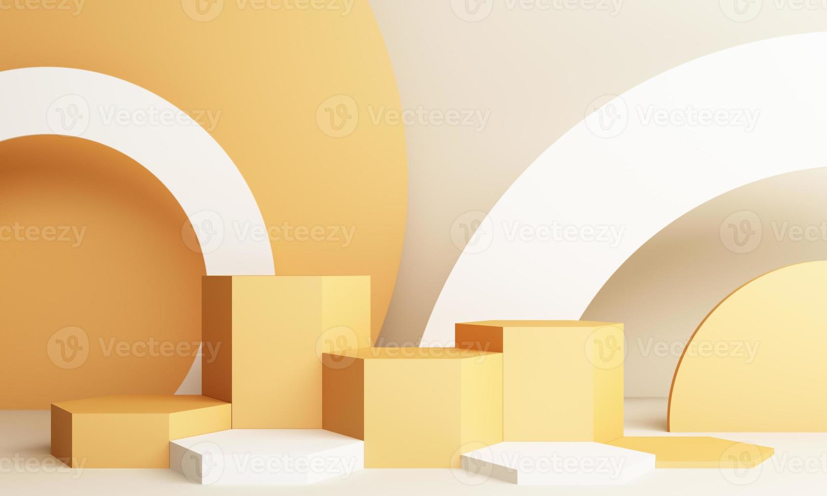 Abstract pink Composition with Podium. Minimal Studio with Round Pedestal and Copy Space , geometric shape pastel, 3d rendering photo