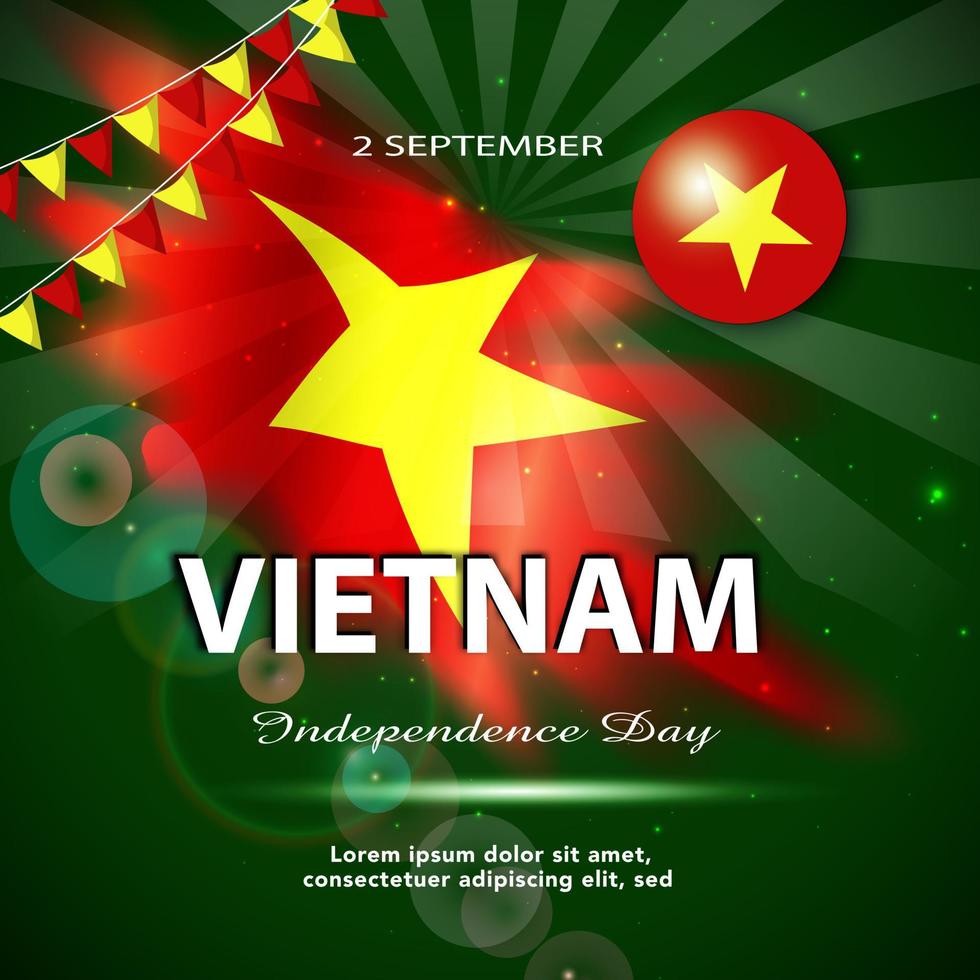 2 de septiembre del día de la independencia de vietnam. diseño de plantilla de banner y póster. vector